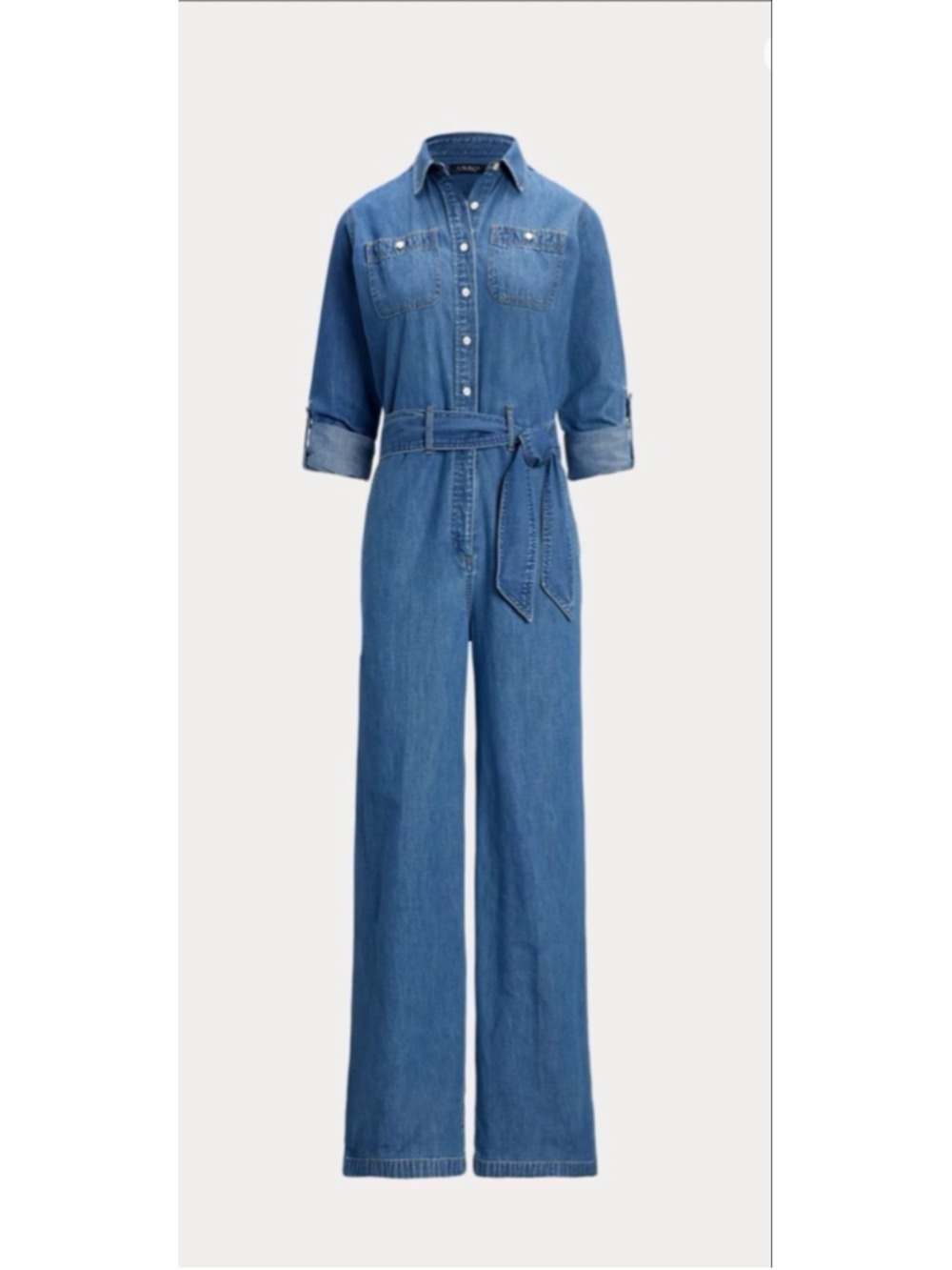 Women's Lauren Ralph Lauren Blue Denim Jumpsuit Size 4